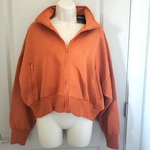 Forever 21 Crop Fleece Long sleeved Full Zipped Sweater Jacket